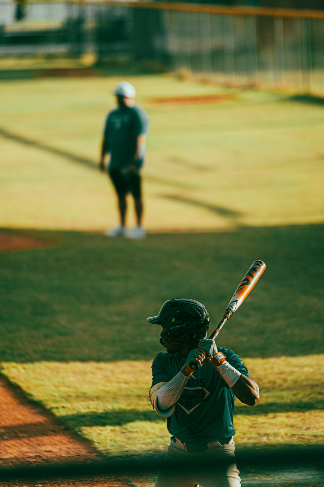 Baseball hitter waiting for a pitch